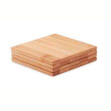 Untersetzer Box | Bambus | 4 Stück | Gravur & Druck | 8759683 