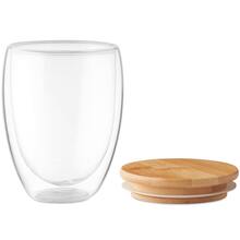 Teeglas Bamboo - 350 ml | Doppelwandig | Vollfarbdruck + Gravur | 8759720 Transparent