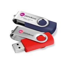 USB-Stick Rotate | Silber Kappe + Farbiger Stick  | 4-16 GB | Vollfarbe 