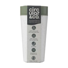Circular&Co® Becher White - 340 ml | Recycelt | Weiß + Farbiger Deckel | BPA-frei | 73W044 Weiß/Grün