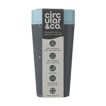 Circular&Co® Becher Black - 340 ml | Recycelt | Schwarz + Farbiger Deckel  | BPA-frei | 73W046 Schwarz / Blau