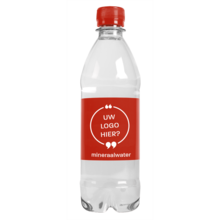Wasserflaschen - 500 ml | Wasser mit Kohlensäure |  Vollfarbe Etikett | 435000pd Rot