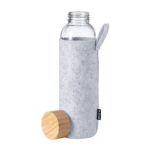 Glasflasche Felani - 500ml | RPET-Beutel & Bambusdeckel | 1farbiger Aufdruck | 83733325 