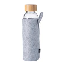 Glasflasche Felani - 500ml | RPET-Beutel & Bambusdeckel | 1farbiger Aufdruck | 83733325 