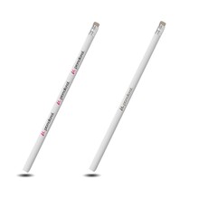 Bleistift mit Radiergummi - Weiß | Ungespitzt | Vollfarbe