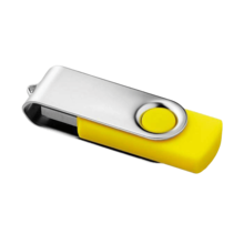 USB-Stick Techmate - Schnell | Silber Kappe + Farbiger Stick  | 4 GB | Vollfarbe | DEmaxp041 Gelb