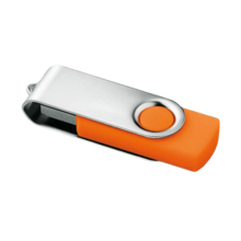 USB-Stick Techmate - Schnell | Silber Kappe + Farbiger Stick  | 4 GB | Vollfarbe | DEmaxp041 Orange