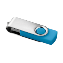 USB-Stick Techmate - Schnell | Silber Kappe + Farbiger Stick  | 4 GB | Vollfarbe | DEmaxp041 Türkis