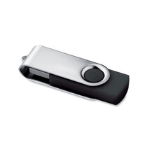 USB-Stick Techmate - Schnell | Silber Kappe + Farbiger Stick  | 4 GB | Vollfarbe | DEmaxp041 Schwarz