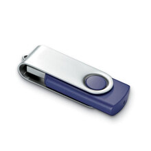 USB-Stick Techmate - Schnell | Silber Kappe + Farbiger Stick  | 4 GB | Vollfarbe | DEmaxp041 Blau