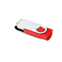USB-Stick Techmate - Schnell | Silber Kappe + Farbiger Stick  | 4 GB | Vollfarbe | DEmaxp041 Rot