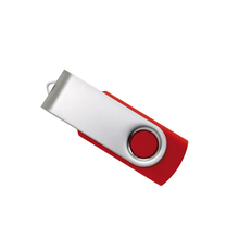 USB-Stick Rotate | Silber Kappe + Farbiger Stick  | 4-16 GB | Vollfarbe  | DEmaxp039 Rot