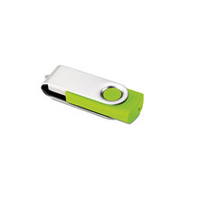 USB-Stick Techmate - Schnell | Silber Kappe + Farbiger Stick  | 4 GB | Vollfarbe | DEmaxp041 Lime