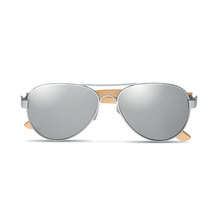 Sonnenbrille Pilot | UV400 | Bambus  | 8756450 Glänzend (Silber)