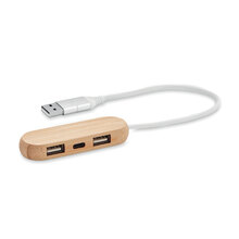 USB Hub Bambu | 2 x USB 2.0 Anschluss | Bambus | 8756848 