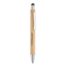 Touchpen Kugelschreiber Lima |  Bambus |  Blaue Tinte | Aufdruck & Gravur